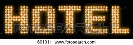 The word hotel in illuminated light bulbs View Large Photo Image Stock Image - The word hotel in illuminated light bulbs. Fotosearch