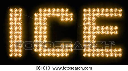 The word ice in illuminated light bulbs View Large Photo Image Stock Image - The word ice in illuminated light bulbs. Fotosearch