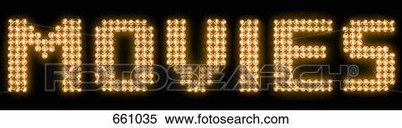 The word movies in illuminated light bulbs View Large Photo Image Stock Photography - The word movies in illuminated light bulbs. Fotosearch