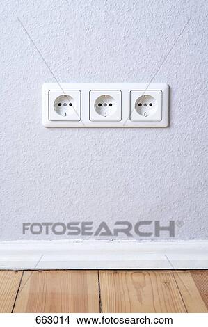 A group of three German electrical outlets View Large Photo Image Picture - A group of three German electrical outlets. Fotosearch