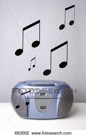 Musical notes coming out of a real boom box View Large Photo Image Stock Image - Musical notes coming out of a real boom box. Fotosearch