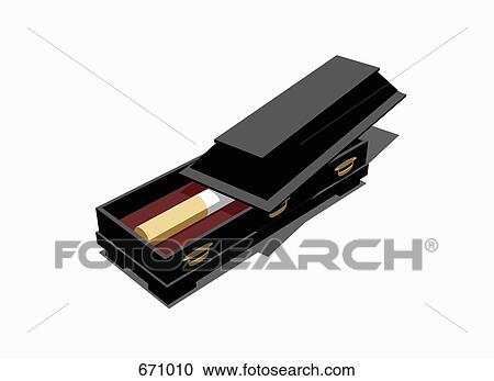 Clipart - A cigarette lying inside a coffin. Fotosearch