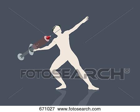 An Olympic athlete throwing a syringe View Large Illustration Stock Illustration - An Olympic athlete throwing a syringe. Fotosearch