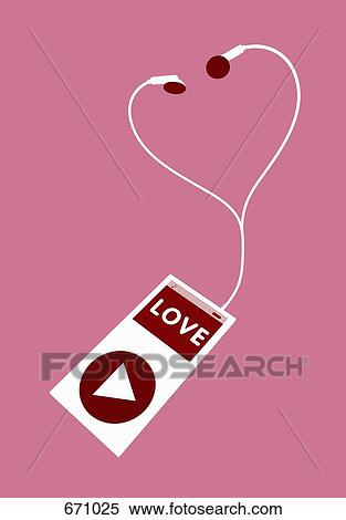 MP3 Player with the word ‘Love’ View Large Illustration Stock Illustration - MP3 Player with the word ‘Love’. Fotosearch