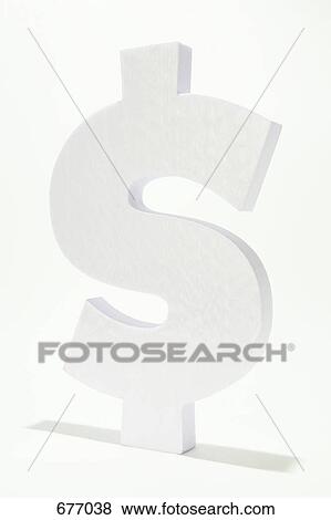 Stock Photo - A white dollar sign. Fotosearch
