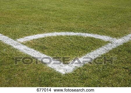 Corner marking on a soccer field View Large Photo Image Picture - Corner marking on a soccer field. Fotosearch