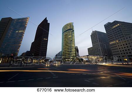 Potsdamer Platz at night View Large Photo Image Stock Photograph - Potsdamer Platz at night. Fotosearch