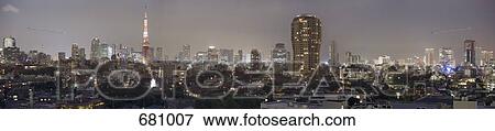 Tokyo cityscape at night, Japan View Large Photo Image Stock Photo - Tokyo cityscape at night, Japan. Fotosearch