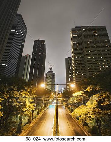 Picture - Tokyo cityscape at night. Fotosearch