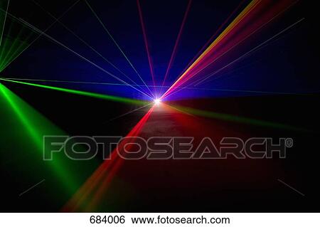 Stock Photograph - Multi colored laser lights. Fotosearch