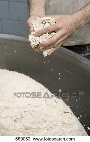 Stock Image - A baker kneading dough. Fotosearch