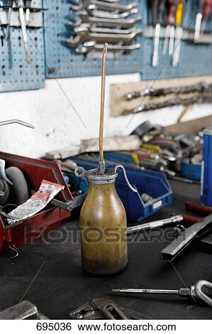 Stock Photograph - Work tools and equipment in a workshop. Fotosearch