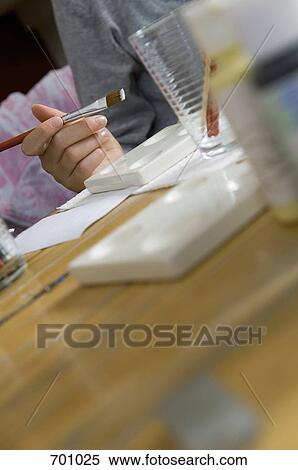 A child's hand holding a paintbrush View Large Photo Image Stock Photography - A child's hand holding a paintbrush. Fotosearch