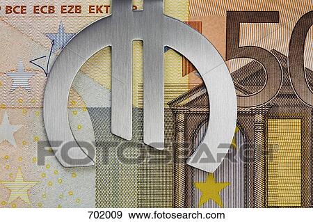 Fifty Euro banknote in a Euro symbol money clip View Large Photo Image Stock Photo - Fifty Euro banknote in a Euro symbol money clip. Fotosearch