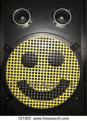 Stock Image - A speaker with a smiley face. Fotosearch