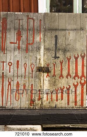 A tool rack with painted silhouettes of tools View Large Photo Image Stock Image - A tool rack with painted silhouettes of tools. Fotosearch