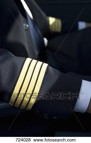 Stock Photo - The midsection of an airplane pilot. Fotosearch