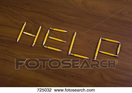 Pencils on a table arranged to spell Help View Large Photo Image Stock Image - Pencils on a table arranged to spell Help. Fotosearch