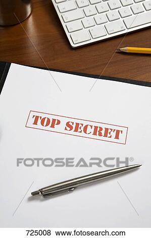 Stock Photo - Top Secret document on a desk. Fotosearch