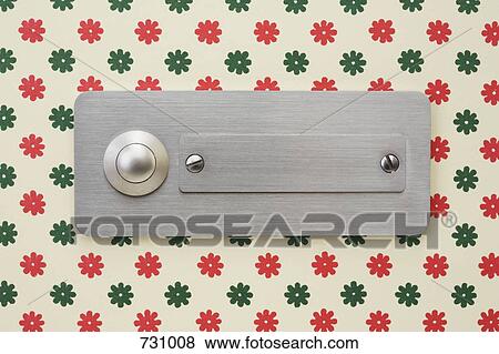 A door buzzer and name plate fixed to a wallpapered wall View Large Photo Image Stock Photo - A door buzzer and name plate fixed to a wallpapered wall. Fotosearch