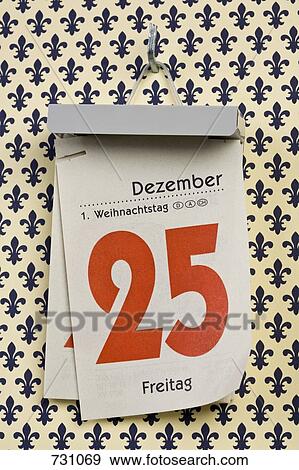 A German daily calendar set on Christmas Day View Large Photo Image Stock Photo - A German daily calendar set on Christmas Day. Fotosearch