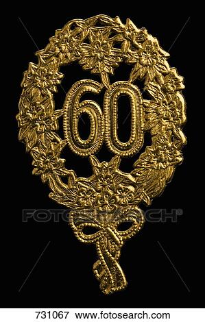 Stock Photo - A German Steckzahl with the number 60. Fotosearch