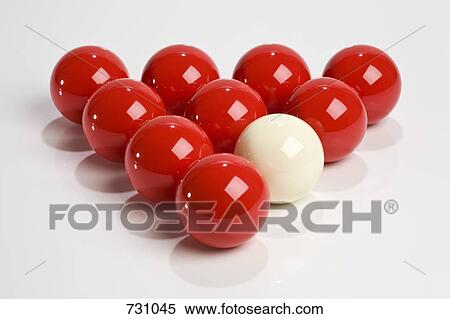 Stock Photography - Snooker balls arranged in a triangle. Fotosearch