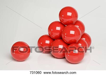 Stock Image - Snooker balls in a pyramid shape. Fotosearch