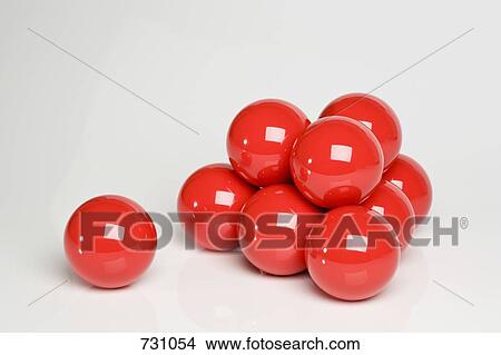 Picture - Snooker balls stacked. Fotosearch