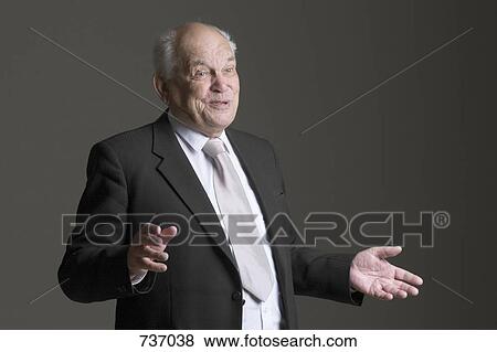 A senior man talking, portrait View Large Photo Image Stock Photo - A senior man talking, portrait. Fotosearch