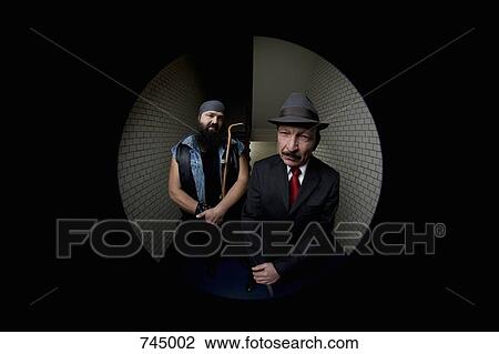 An organized crime boss with his bodyguard, viewed through a peephole View Large Photo Image Stock Image - An organized crime boss with his bodyguard, viewed through a peephole. Fotosearch