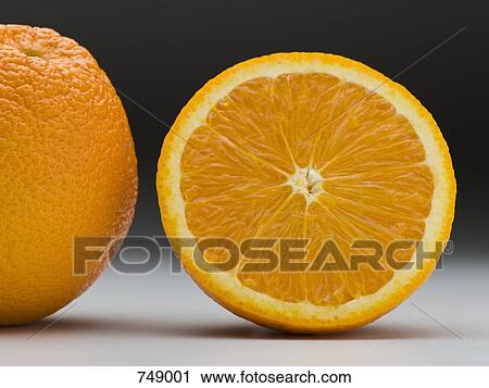 Stock Image - An orange and a half. Fotosearch