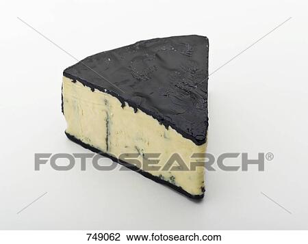 Stock Image - Slice of blue cheese. Fotosearch