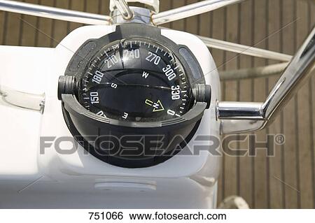 Detail of the compass on a yacht View Large Photo Image Stock Photograph - Detail of the compass on a yacht. Fotosearch