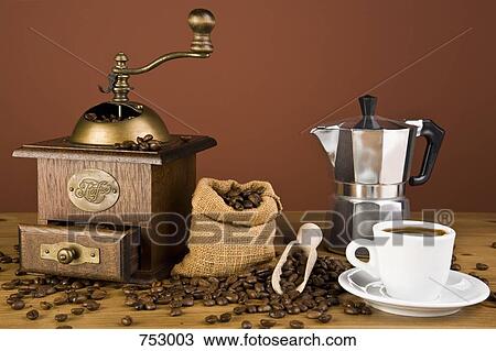 Stock Image - Coffee making equipment. Fotosearch