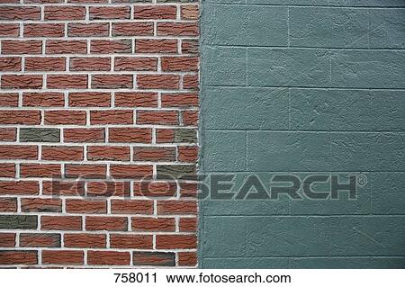 A half brick and half concrete wall View Large Photo Image Stock Image - A half brick and half concrete wall. Fotosearch
