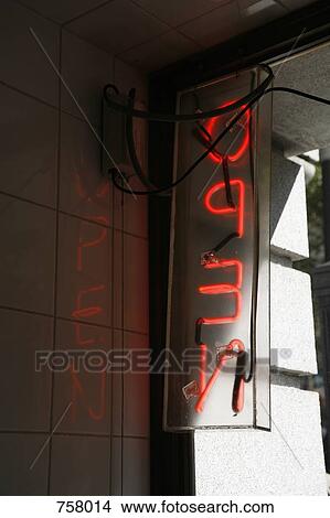 A neon Open sign View Large Photo Image Picture - A neon Open sign. Fotosearch