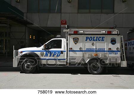 A New York Police Department truck View Large Photo Image Stock Photo - A New York Police Department truck. Fotosearch