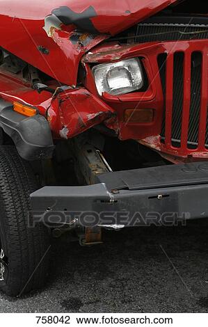 Part of a red truck crushed in an accident View Large Photo Image Stock Image - Part of a red truck crushed in an accident. Fotosearch