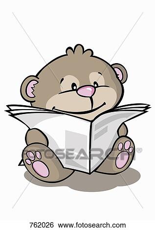 A cartoon bear reading the newspaper View Large Illustration Stock Illustration - A cartoon bear reading the newspaper. Fotosearch