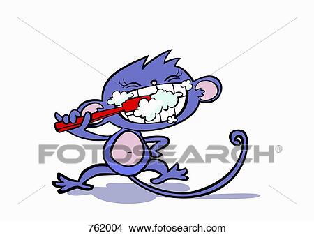 A purple mouse brushing its teeth View Large Illustration Stock Illustration - A purple mouse brushing its teeth. Fotosearch