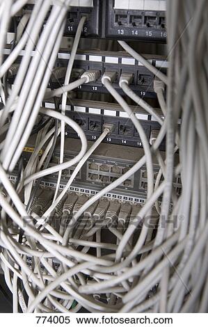 Cables connected to a network server View Large Photo Image Stock Photography - Cables connected to a network server . Fotosearch