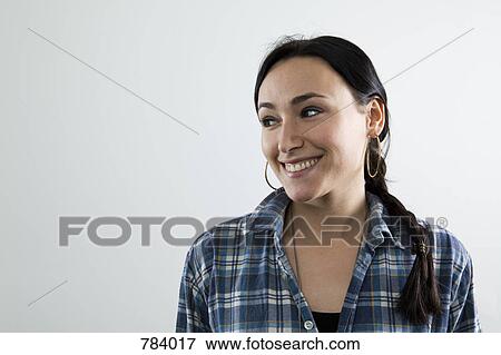Stock Photo - A happy woman, portrait. Fotosearch