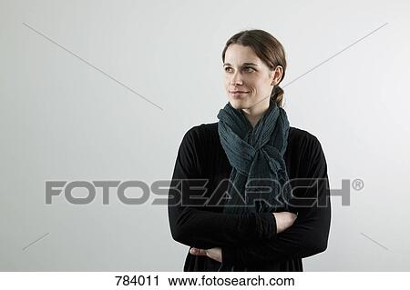A woman thinking, portrait View Large Photo Image Stock Image - A woman thinking, portrait. Fotosearch