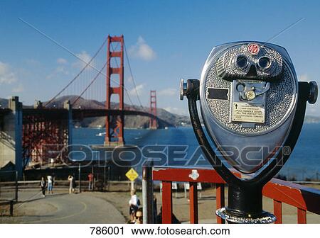 Coin-operated binoculars overlooking the Golden Gate Bridge, San Francisco, California, USA View Large Photo Image Stock Image - Coin-operated binoculars overlooking the Golden Gate Bridge, San Francisco, California, USA. Fotosearch
