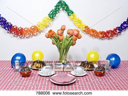 A table set for a party View Large Photo Image Stock Photograph - A table set for a party. Fotosearch