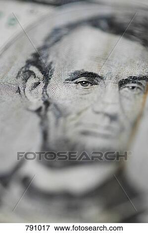 Detail of an American five dollar bank note View Large Photo Image Stock Photo - Detail of an American five dollar bank note. Fotosearch