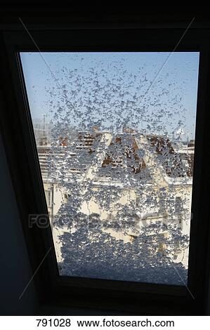 Snow on a window View Large Photo Image Stock Photo - Snow on a window. Fotosearch