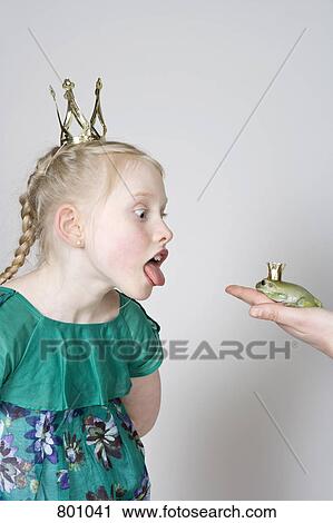 A girl princess and a frog prince View Large Photo Image Stock Image - A girl princess and a frog prince. Fotosearch