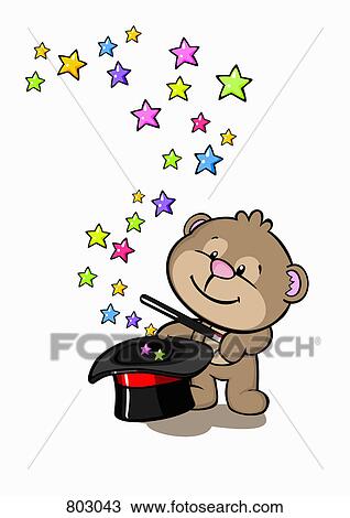 A bear magician View Large Clip Art Graphic Clipart - A bear magician. Fotosearch
